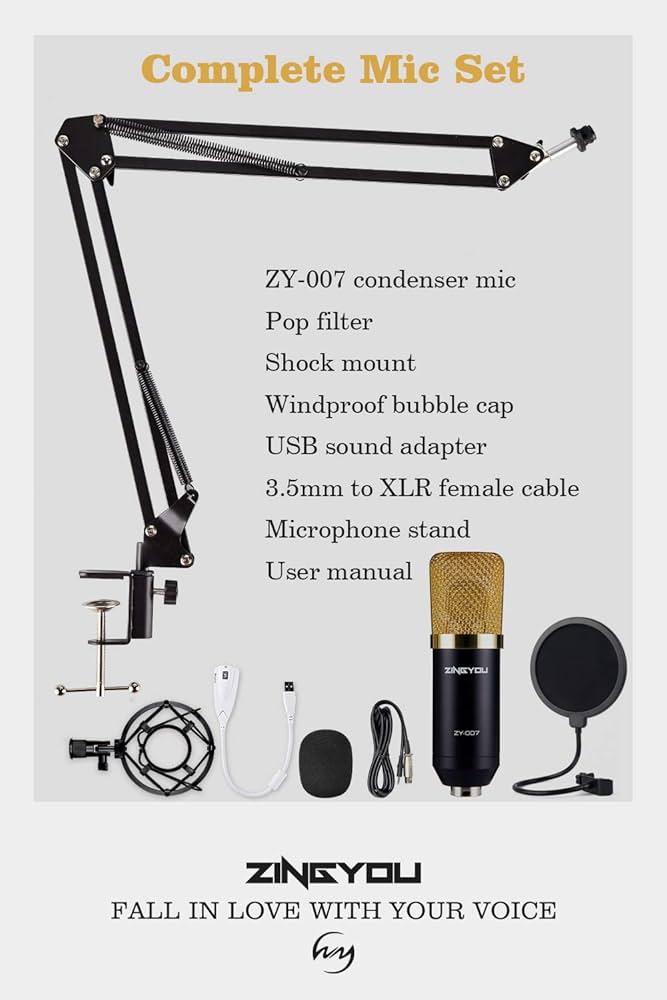 Amazon.co.jp: ZINGYOU コンデンサーマイクセット ZY-007